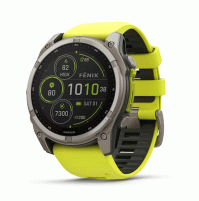 fēnix 8 – 47 mm, Solar, Sapphire Sapphire, Titanium with Amp yellow/graphite silicone band- 010-02906-21 - Garmin